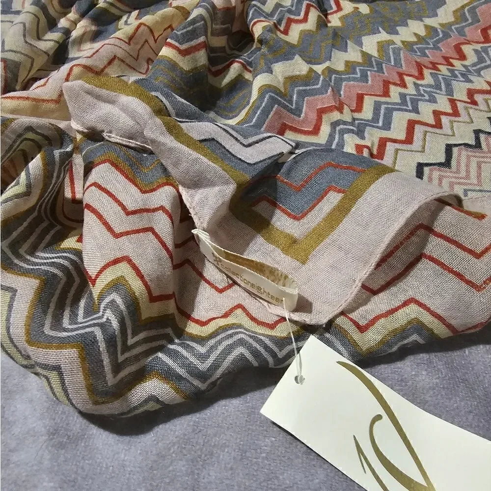 COLLECTION EIGHTEEN Zig Zag Square Polyester Scarf 39